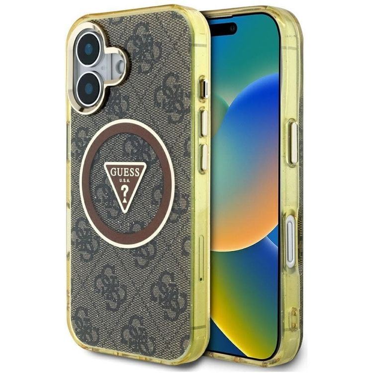 Tootefoto - Juhtum arvab iml metall glitter 4g ringi kolmnurga magsafe jaoks iPhone 16 pruuni jaoks