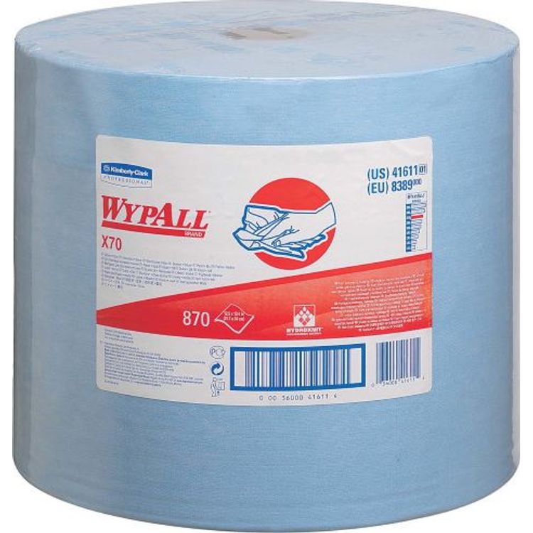 Tootefoto - Kimberly-Clark Kimberly-Clark Wypall X70 suur puhastuslapi rull, sinine 870 sektsiooni