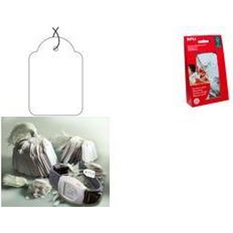 Tootefoto - agipa H ngeetiketten - Kleinpackung, Ma e: 22 x 35 mm mit wei em Faden, abgerundete Ecken, zur Handbeschriftung (7011)