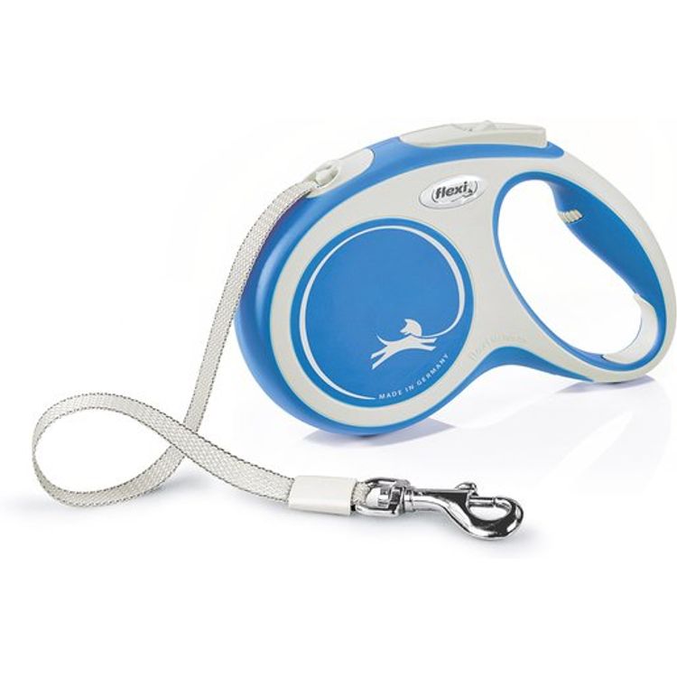 Tootefoto - Flexi New COMFORT 5 m Sinine, Valge Koer Sisset mmatav jalutusrihm