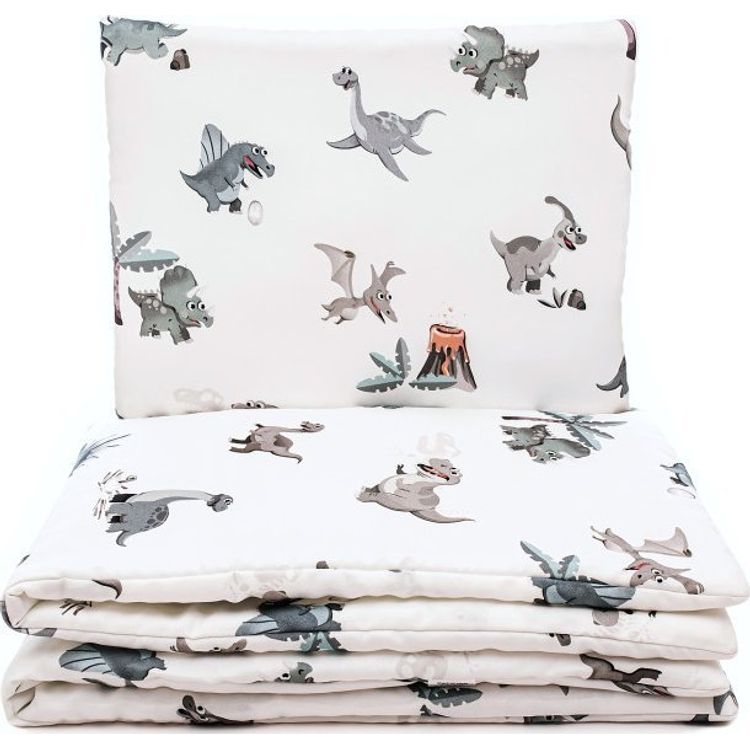 Tootefoto - PULP BAMBOO Bambusest voodipesu t idisega v revoodi jaoks 80x100 cm - dinosauruste maailm