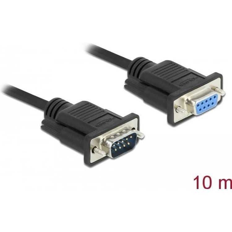 Tootefoto - DeLOCK 86599 j rjestikkaabel Must 10 m RS-232 Sub-D9