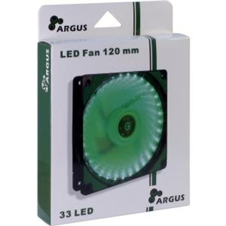 Tootefoto - Inter-Tech L-12025 Arvuti korpus Ventilaator 12 cm Must, Roheline