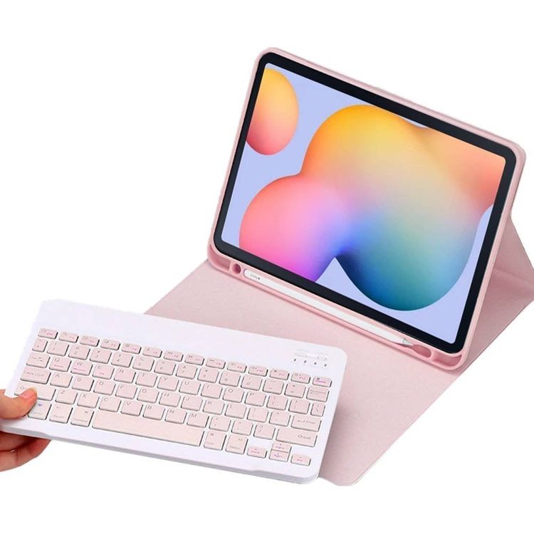 Tootefoto - Strado tahvelarvuti mbris klaviatuuriga Samsung Galaxy Tab S6 Lite jaoks CFS6L (roosa) universaalne