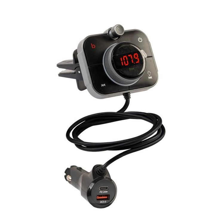 Tootefoto - Kenner FT-624 BT, Bluetooth, USB-C, USB QC 3.0, RGB valgus, must - FM saatja