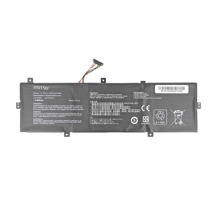 Tootefoto - MITSU BATTERY BC/AS-UX430 (ASUS 3400 MAH 11.55 WH)