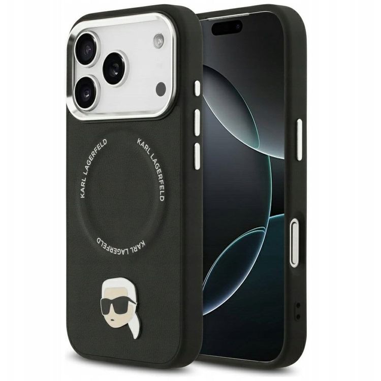 Tootefoto - Karl Lagerfeld Karl Pin MagSafe Case for iPhone 17 Pro Black