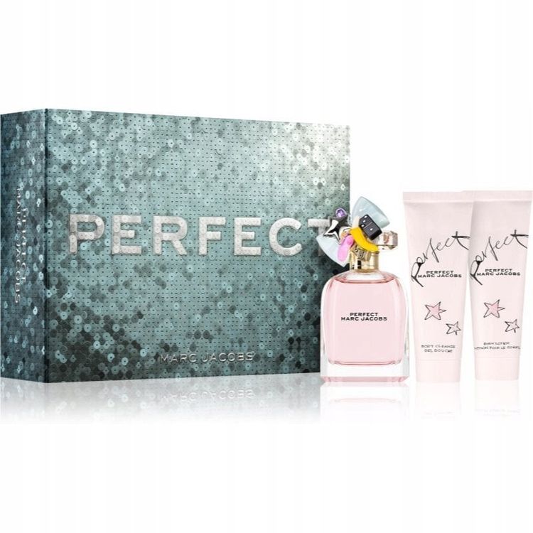Tootefoto - Set Marc Jacobs: Perfect, Eau De Parfum, For Women, 100 ml + Perfect, Hydrating, Body Lotion, 75 ml + Perfect, Hydrate & Firm, Shower Gel, All Skin Types, 75 ml For Women