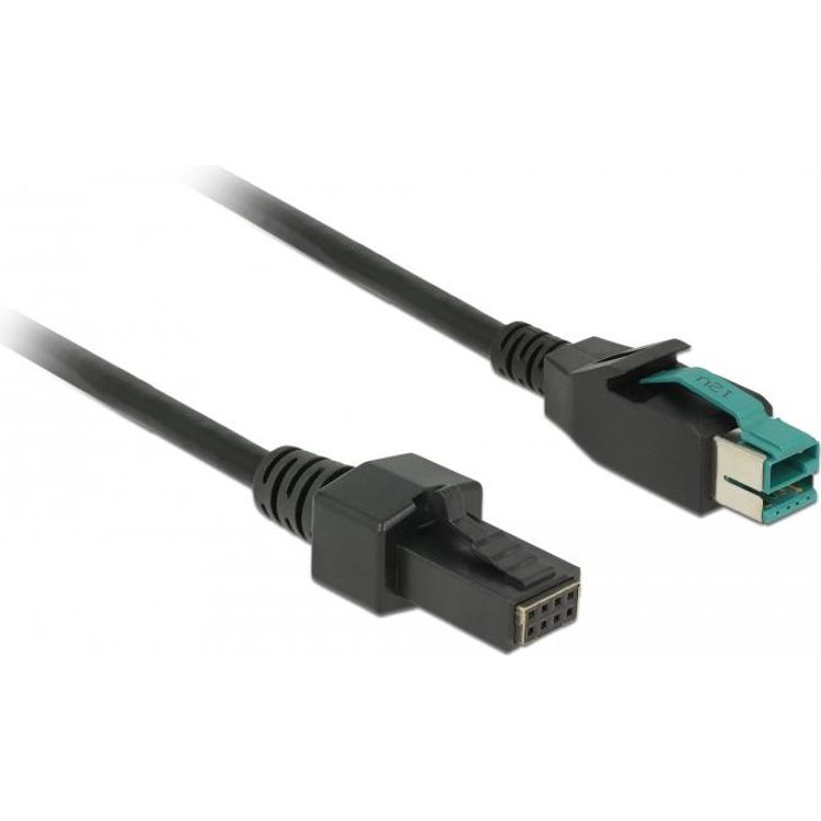 Tootefoto - Delock - Powered USB-Kabel - USB PlusPower (12 V) (M) zu 8-polig (2x4) PoweredUSB Remote Side (M) - 12 V - 1 m - Schwarz