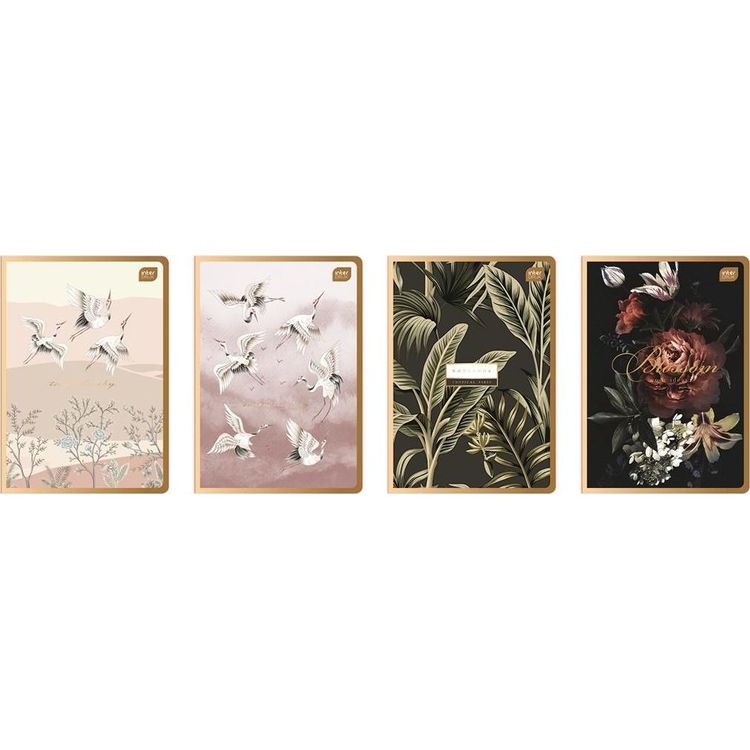 Tootefoto - Interdruk Zeszyt A5/80K kratka Metallic Satin Gold (10szt)