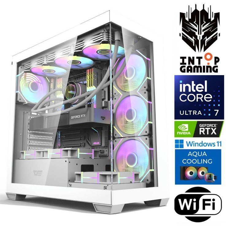 Tootefoto - INTOP AQUA Ultra 7 265KF 32GB DDR5 1TB SSD M.2 NVME+4TB RTX5070Ti 16GB WiFi WIN11