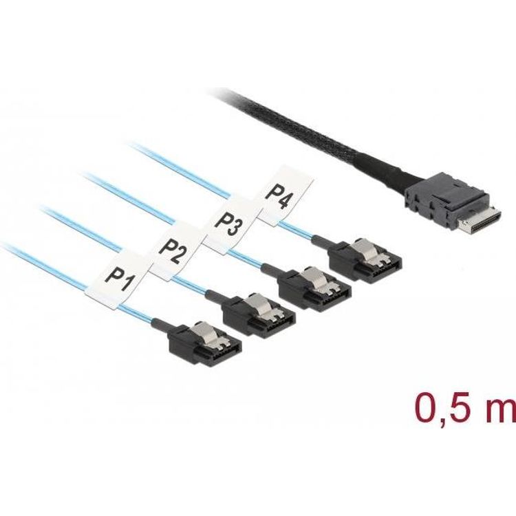 Tootefoto - DeLOCK 85468 SAS-kaabel 0,5 m 12 Gbit/s Must