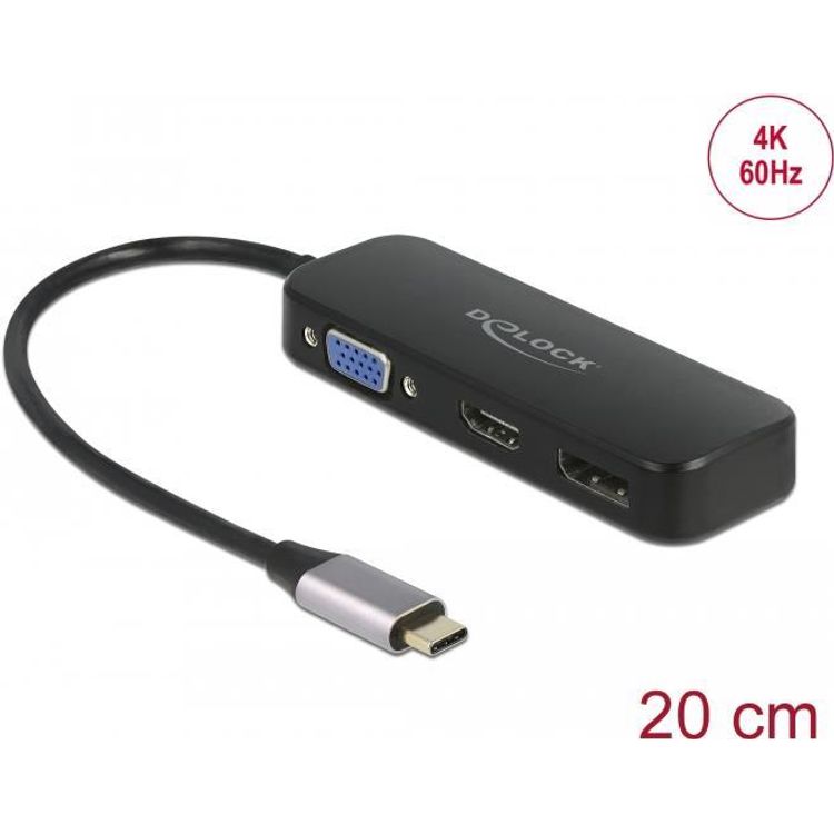 Tootefoto - DeLOCK 64156 s learvuti dokk ja pordireplikaator Juhtmega hendatud Thunderbolt 3 Must