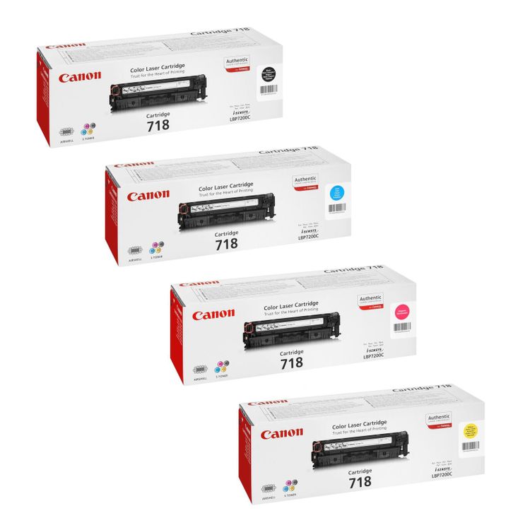 Tootefoto - Canon Original 718 Toner - 4er-Set schwarz, cyan, magenta, gelb (OP2662B002)