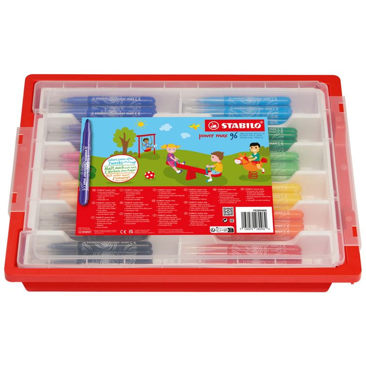 Tootefoto - Viltpliiatsid Stabilo Power Max, XL-tip 3mm, 12 v rvi x 8 tk plastkastis