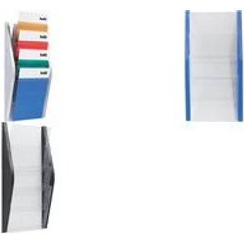 Kerkmann Wand-Prospekthalter DIN A4 Hoch - 11 Fächer Aus Stahldraht Lichtgrau