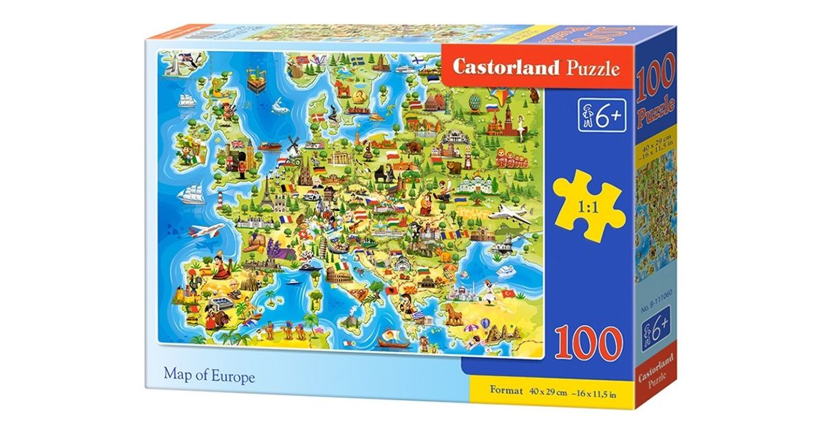 Castorland Map of Europe Jigsaw puzzle 100 pc(s) Maps - Puzzles - Board ...