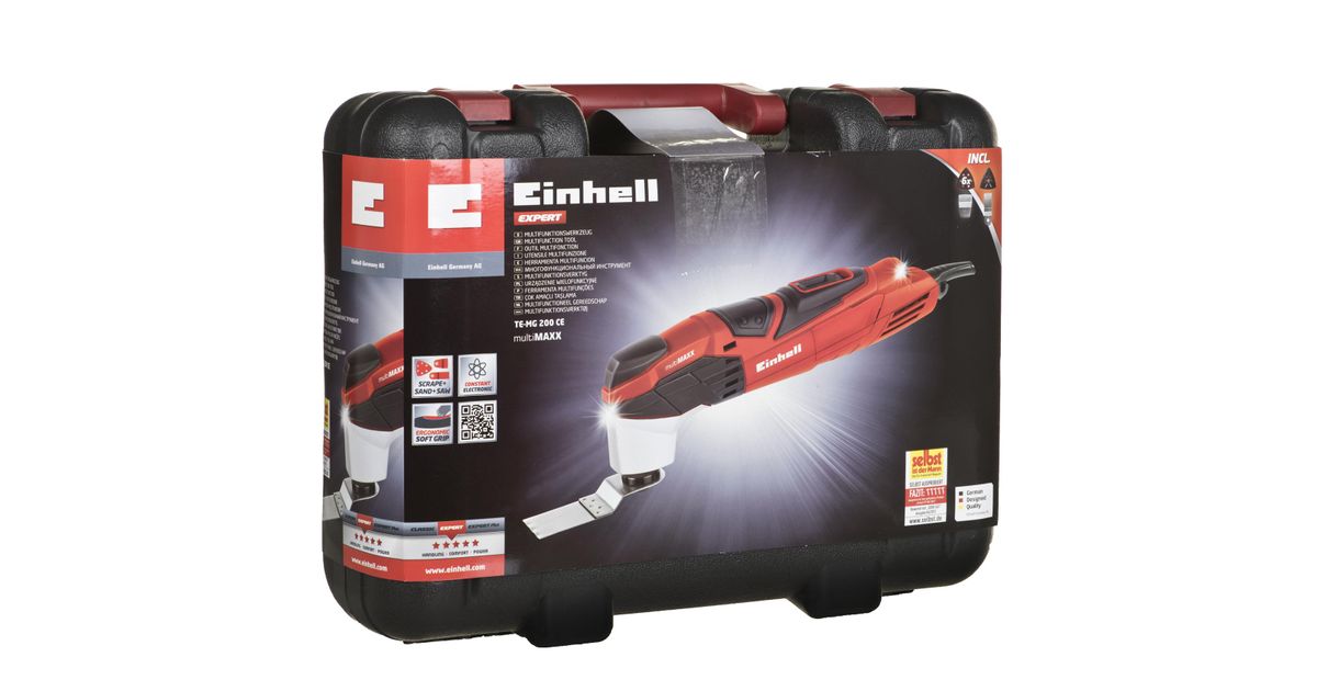 A central tool that plays an important role tonight Patch Einhell RT-MG 200 E Black, Red, Stainless steel 200 W 15000 OPM -  Multitools - Multifunctional tools - Tools and accessories - MT Shop