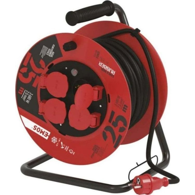 Tootefoto - Ilgiklis - rite 4 lizdu 25m su izeminimu, 2,5mm2, 16A, 3680W, kaabliisolatsioon H05RR-F3G, IP44