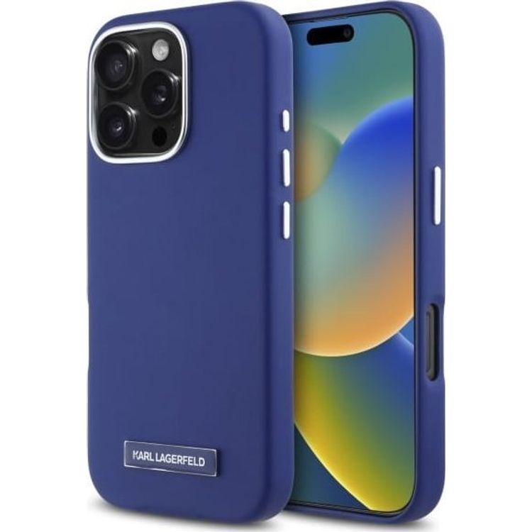 Tootefoto - Karl Lagerfeld Karl Lagerfeld KLHMP16XPGMSRPB iPhone 16 Pro Max 6,9" sinine/sinine k va mbris FW metallplaat MagSafe