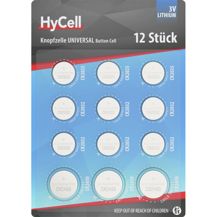 Tootefoto - Hycell Button Cell Set 3 Cr2025 / 6 Cr2032 / 3 Cr2450 Button Cells