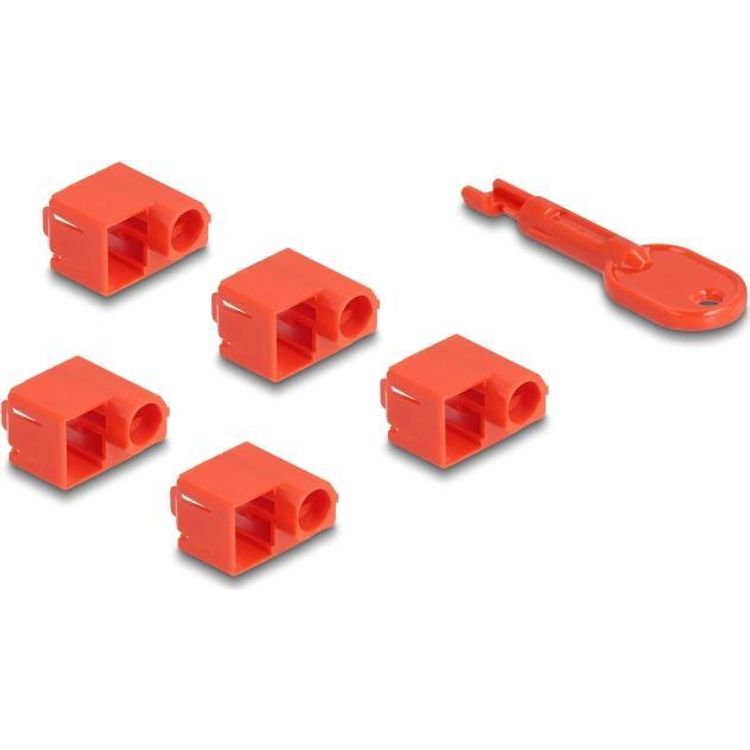 Tootefoto - DeLOCK 20929 Schnittstellenblockierung Schnittstellenblockierung + Schl ssel RJ-45 Rot Kunststoff 11 St ck(e) (20929)