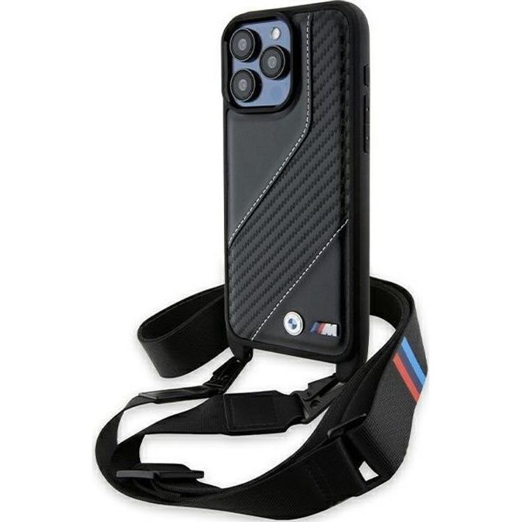Tootefoto - BMW BMW BMHCP15X23PSCCK iPhone 15 Pro Max 6,7-tolline must/must k va mbris M Edition Carbon Stripe & Strap