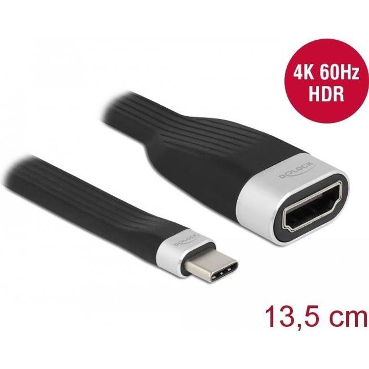 Tootefoto - DeLOCK 86729 videokaabliadapter 0,135 m USB t p-C HDMI Must