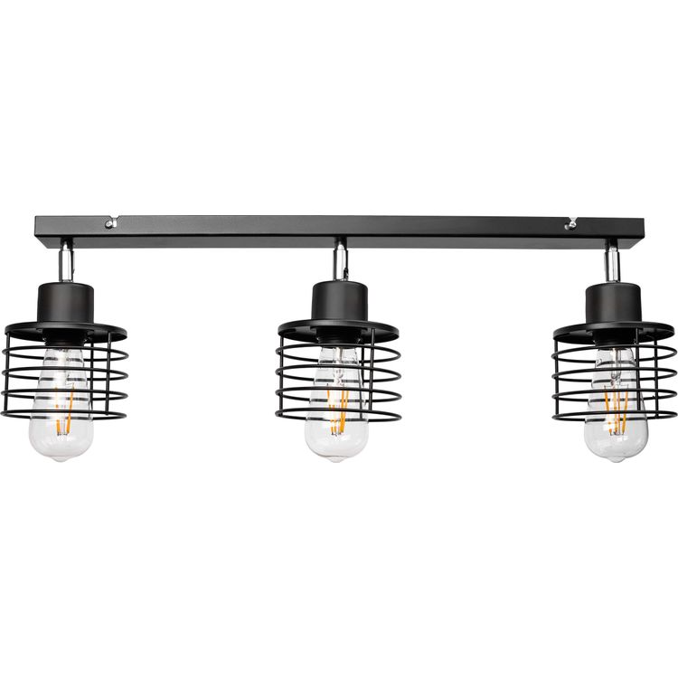 Tootefoto - Orno ISLA laelamp, seina- ja laekinnitus, max. v imsus. 3x60W, E27, must, riba