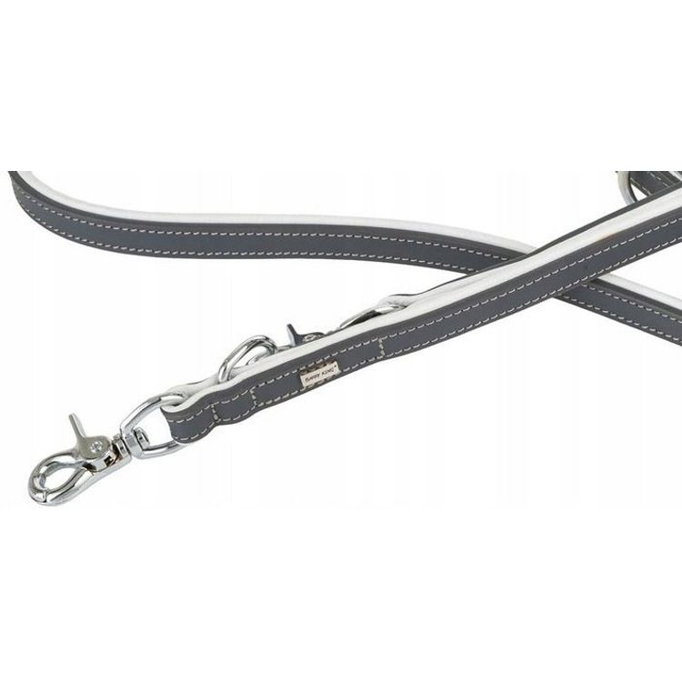 Tootefoto - Reguleeritav nahast koerarihm, must/must, M-L, 20mm/200cm