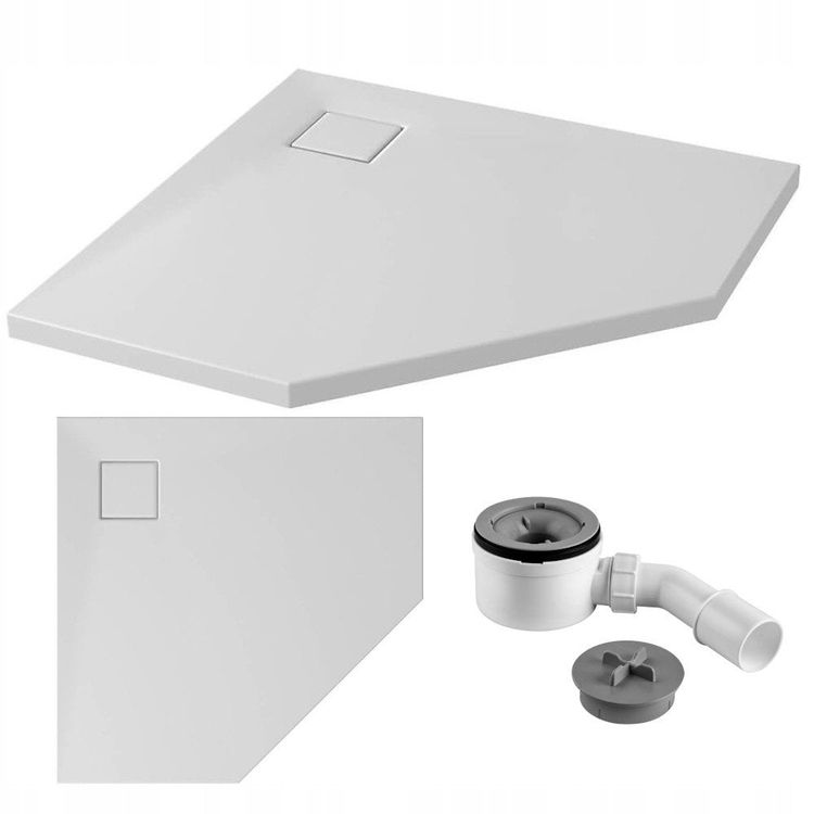 Tootefoto - Cersanit (viisnurkse du ialused) Komplekt B545: Slim 90x4 + sifoon (S601-129) Pentagonaalse aerutamisbassein