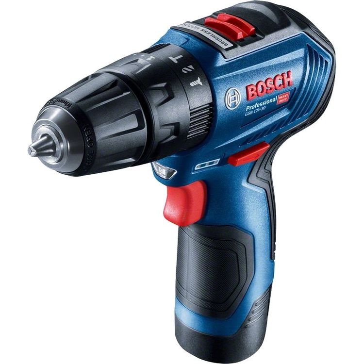 Tootefoto - Bosch GSB 12V-30 1600 RPM V tmeta 820 g Must, Sinine, Punane