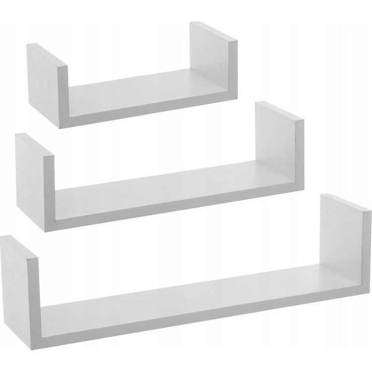 Tootefoto - 5viis Dekoratiivne riiulikomplekt, 3 tk, valge