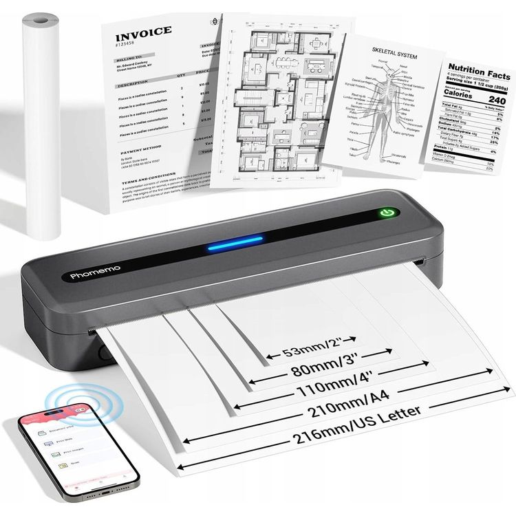 Tootefoto - Kaasaskantav A4 termoprinter ilma tindita buetooth iOS / Android / Phomemo / M832 / hall