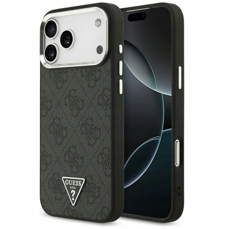 Tootefoto - Case Guess 4G Triangle Logo MagSafe for iPhone 17 Pro Max black silver