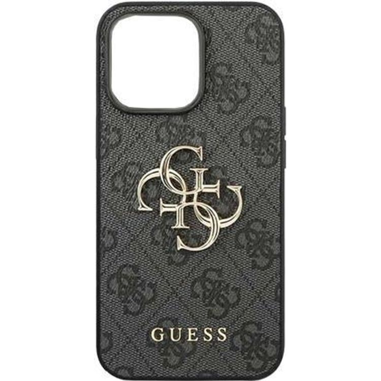 Tootefoto - Guess PU 4G Metal Logo Case Saffiano f r A2638 Apple iPhone 13 Pro - black (GUHCP13LSA4GSBK)