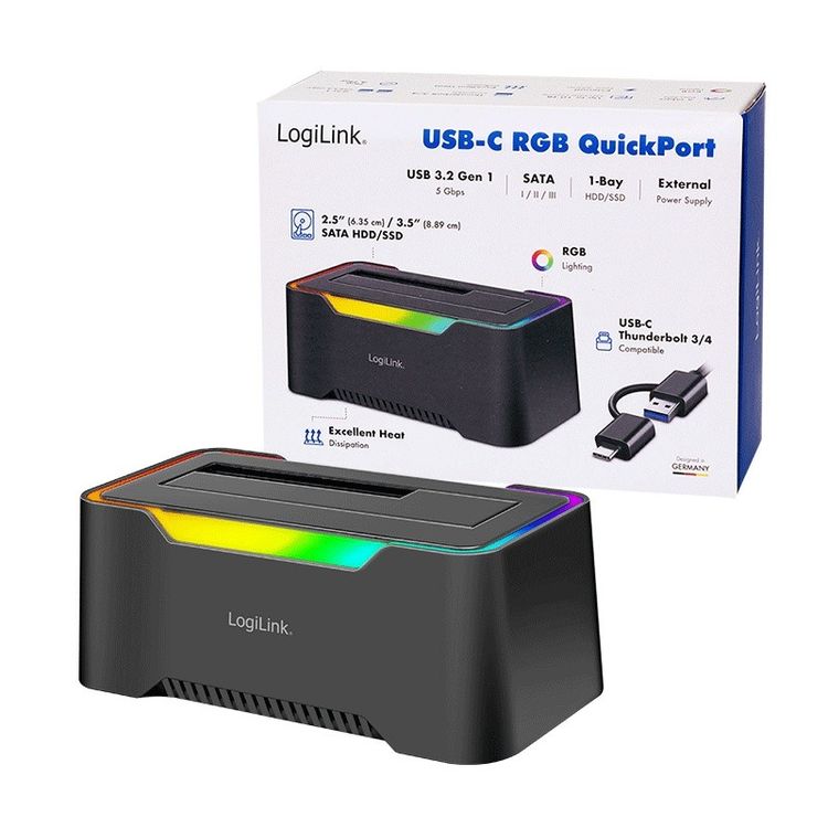 Tootefoto - LogiLink HDD Dockingstation LogiLink Quickport USB 3.2 1-Port f r 2,5/3,5 SATA (QP0035)