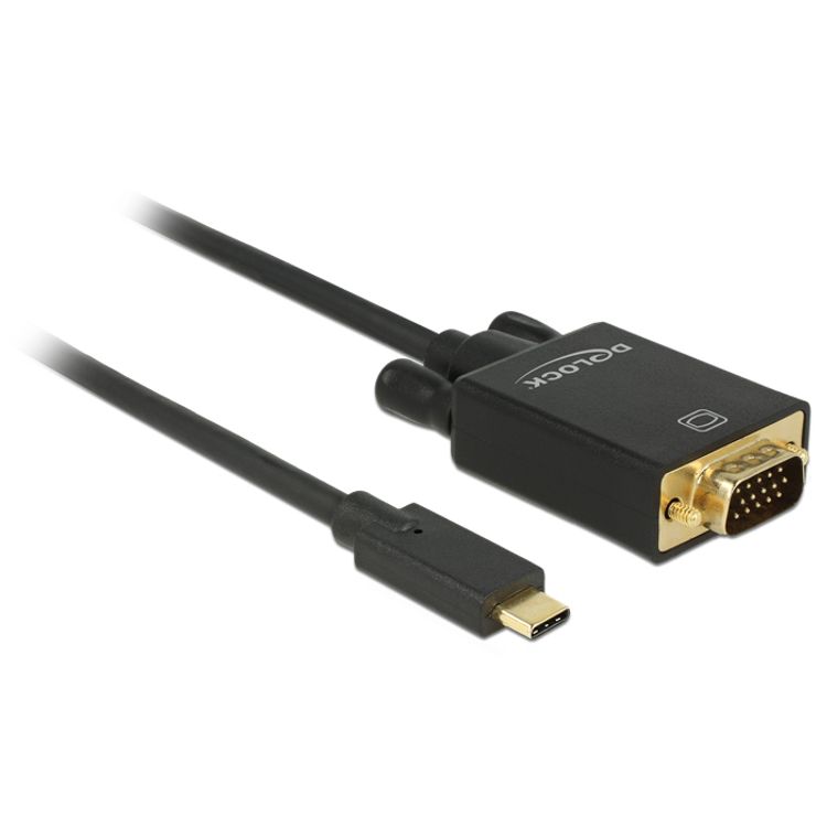 Tootefoto - DeLOCK 85261 videokaabliadapter 1 m USB t p-C VGA (D-Sub) Must