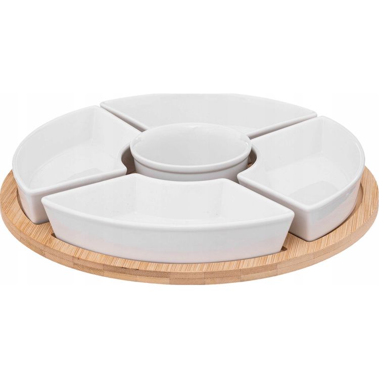 Tootefoto - Secret de Gourmet Snack komplekt: 6 portselankaussi + bambusest kandik