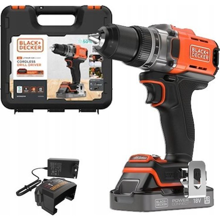 Tootefoto - Black & Decker Akku-Bohrschrauber 18V 2Ah 2G Kof BCD382D1XK (BCD382D1XK-QW)