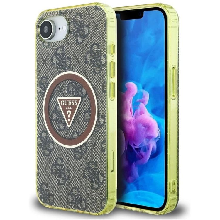 Tootefoto - Juhtum arvab iml metalli glitter 4g ringi kolmnurga magsafe jaoks iPhone 16e pruuni jaoks