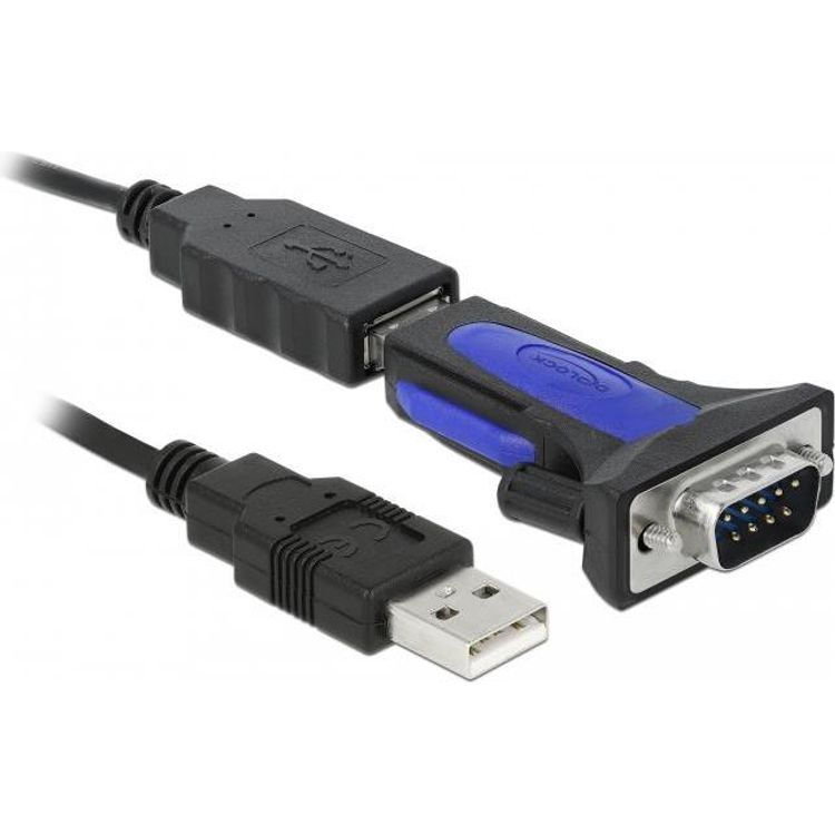 Tootefoto - DeLOCK 66280 j rjestikkaabel Must 0,8 m USB t p A DB-9