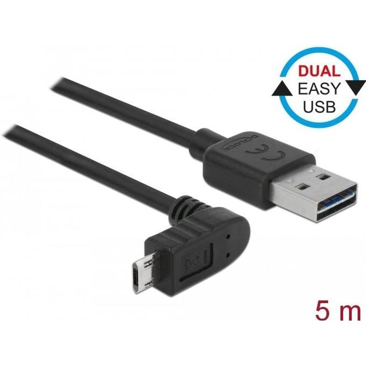 Tootefoto - DeLOCK 85561 USB-kaabel 5 m USB 2.0 USB A Micro-USB B Must