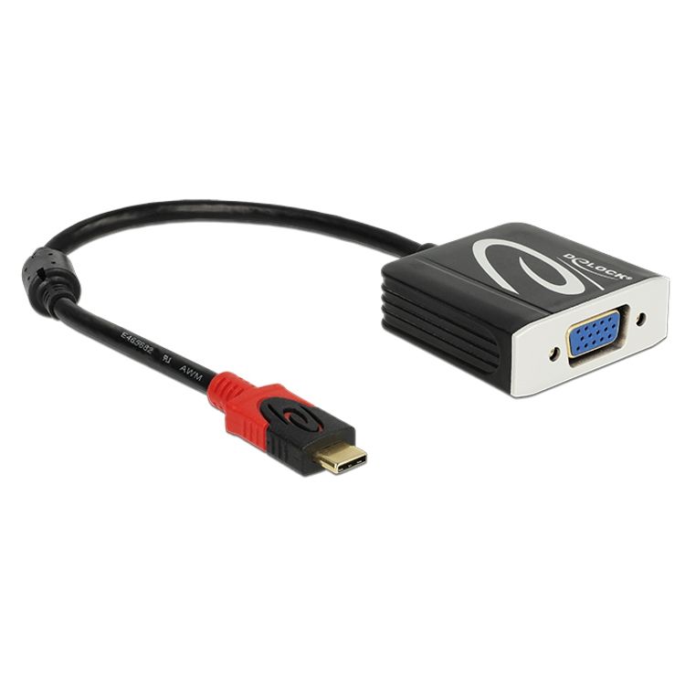 Tootefoto - DeLOCK 62994 videokaabliadapter 0,2 m USB t p-C VGA (D-Sub) Must