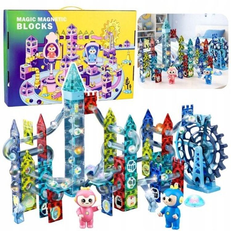 Tootefoto - LeanToys Set Magnet Blocks Pallrajaveski ratas 118 tk.