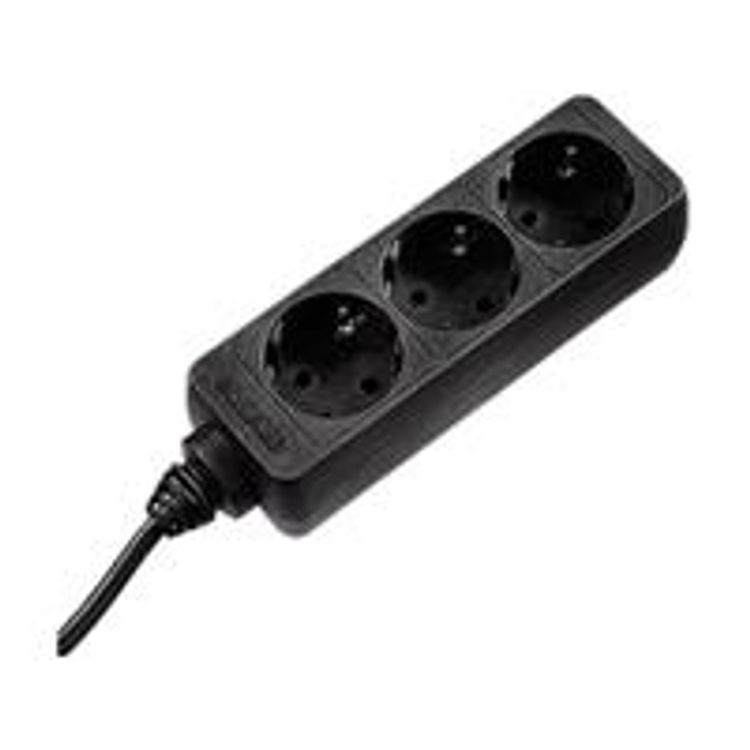 Tootefoto - Hama 00030391 pikendusjuhe 1,4 m 3 vahelduvvoolu kontakt Must