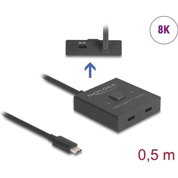 Tootefoto - Delock USB 10 Gbps Type-C Switch 2 auf 1 bidirektional 8K (18911)