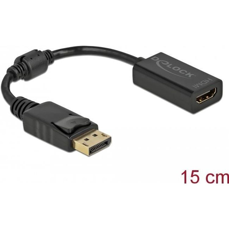 Tootefoto - DeLOCK 61011 videokaabliadapter 0,15 m DisplayPort HDMI Must