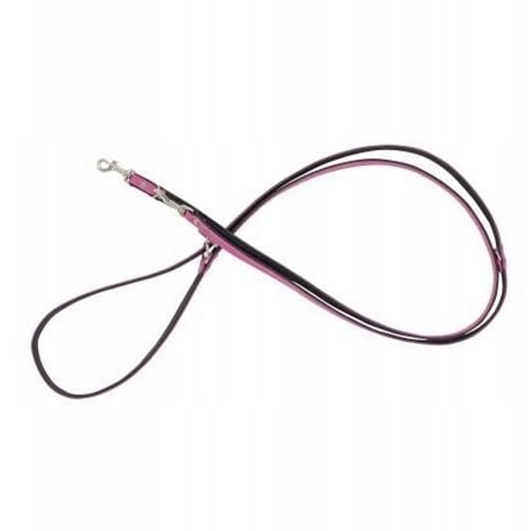 Tootefoto - Reguleeritav nahast koerarihm, roosa/must, M-L, 20mm/200cm