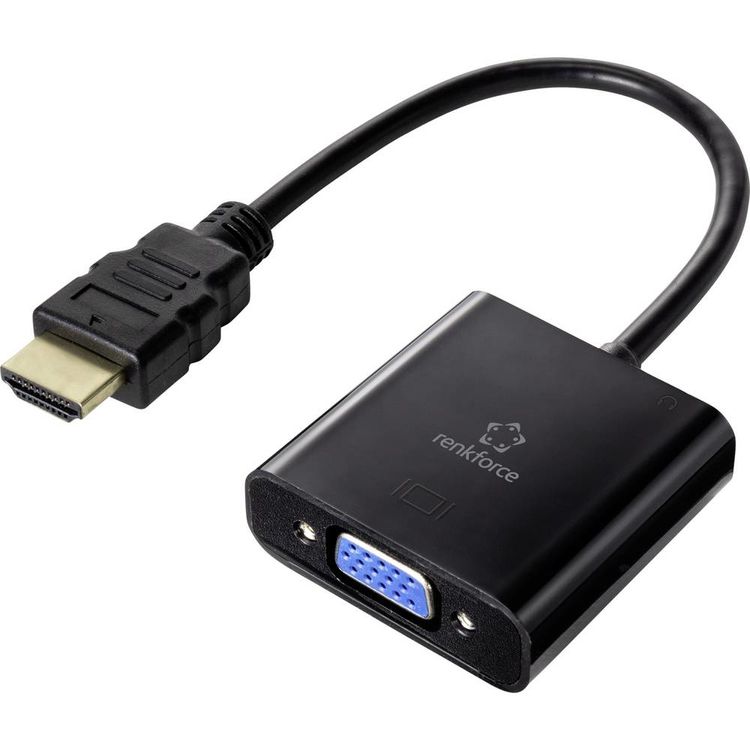 Tootefoto - Renkforce RF-4531578 kaabli soomuutja HDMI VGA, 3.5 mm Must